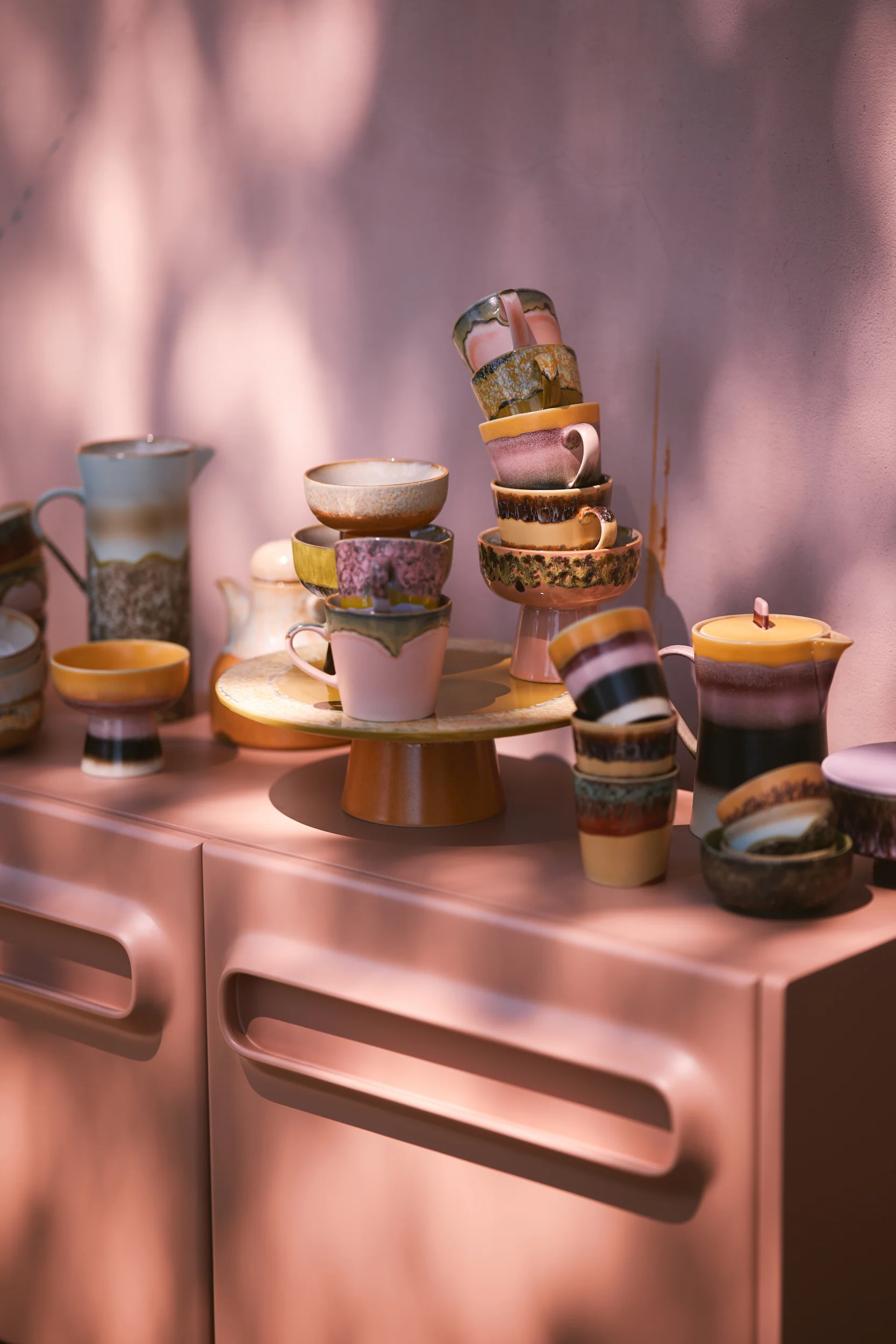 HKliving® 70s Ceramics - Cappuccino Mugs - Vista - Set Of 4 - Image 4