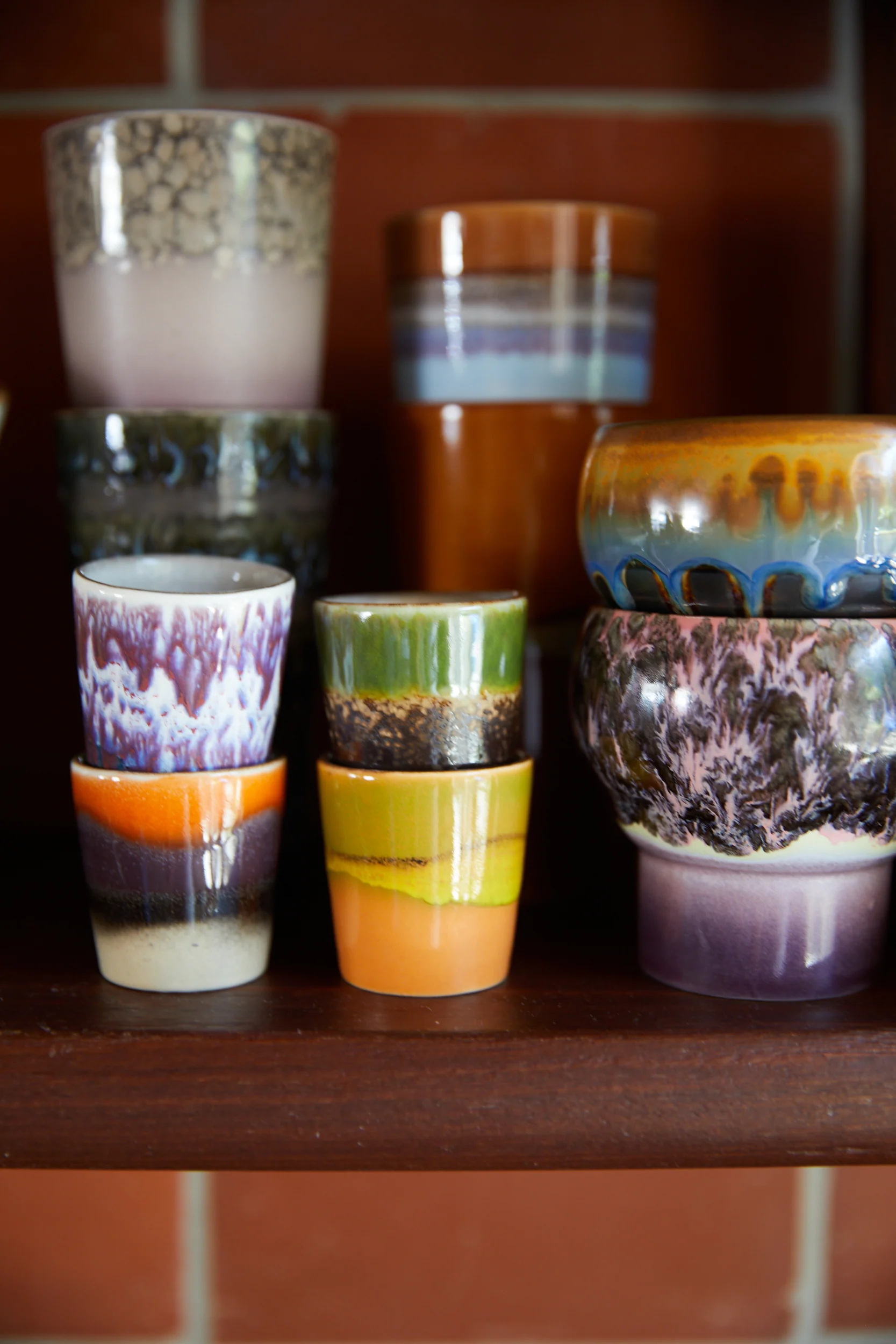 HKliving® 70s Ceramics - Egg Cups - Island - Set Of 4 - Image 3
