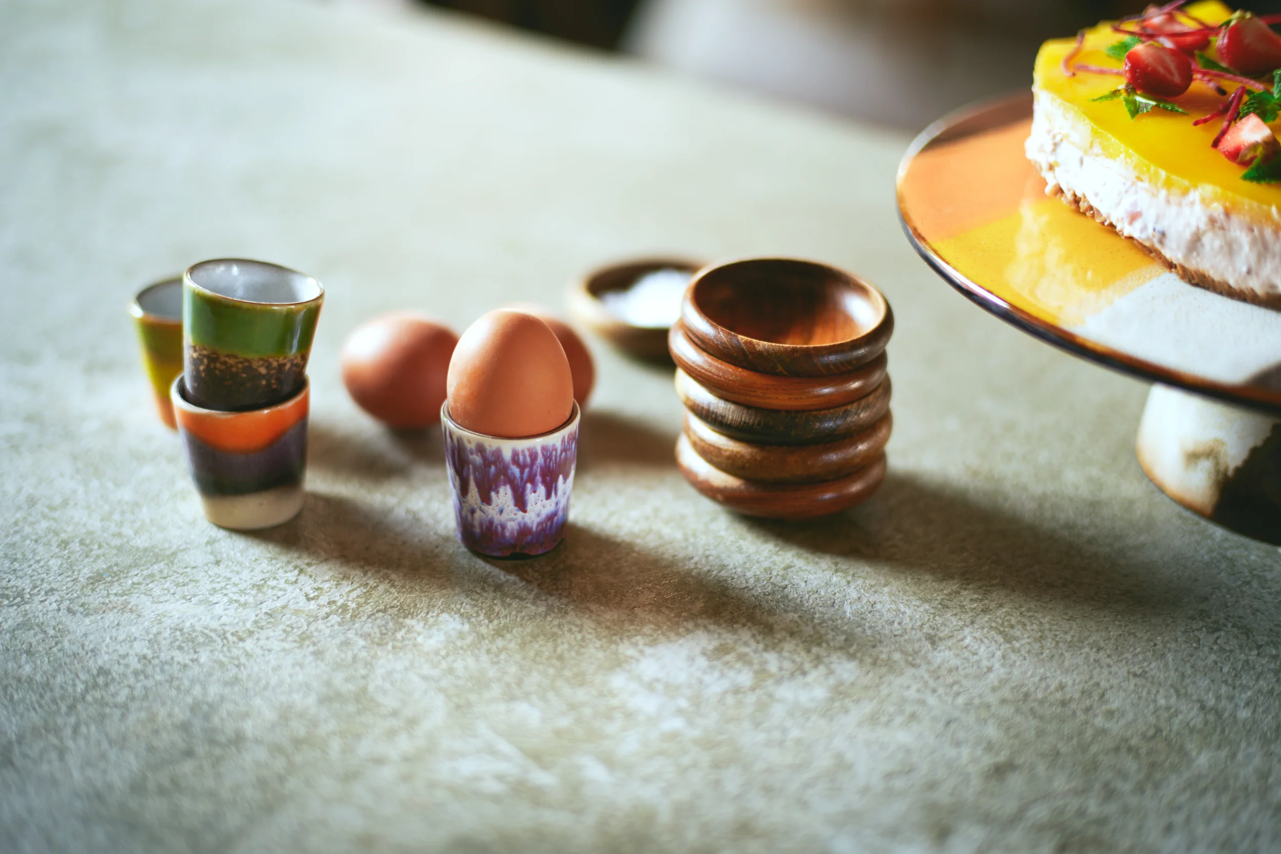 HKliving® 70s Ceramics - Egg Cups - Island - Set Of 4 - Image 4