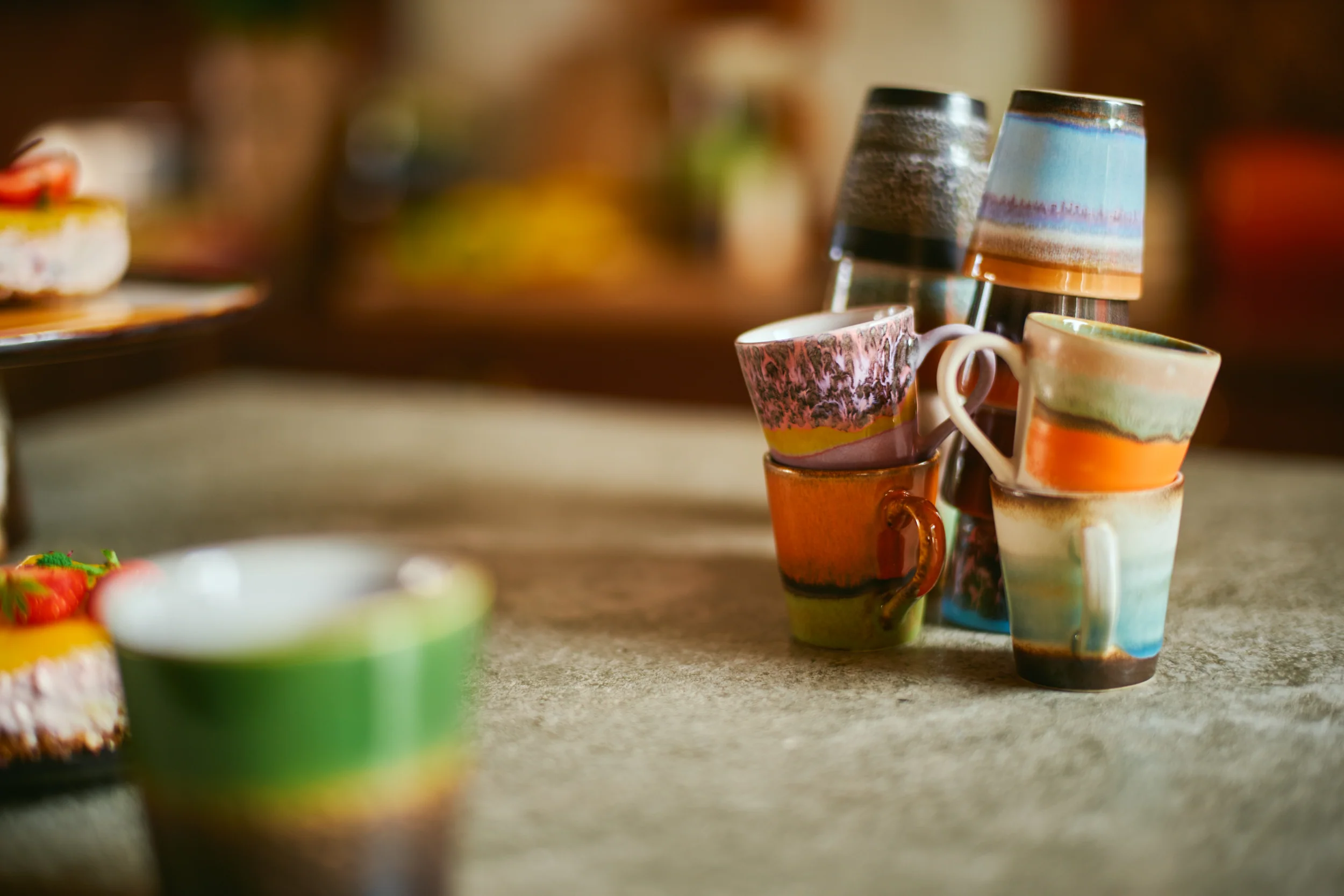 HKliving® 70s Ceramics - Espresso Mugs - Retro - Set Of 4 - Image 4