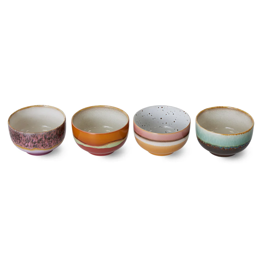 HKliving® 70s Ceramics - Noodle Bowls - Geyser - Set Of 4 - Image 4