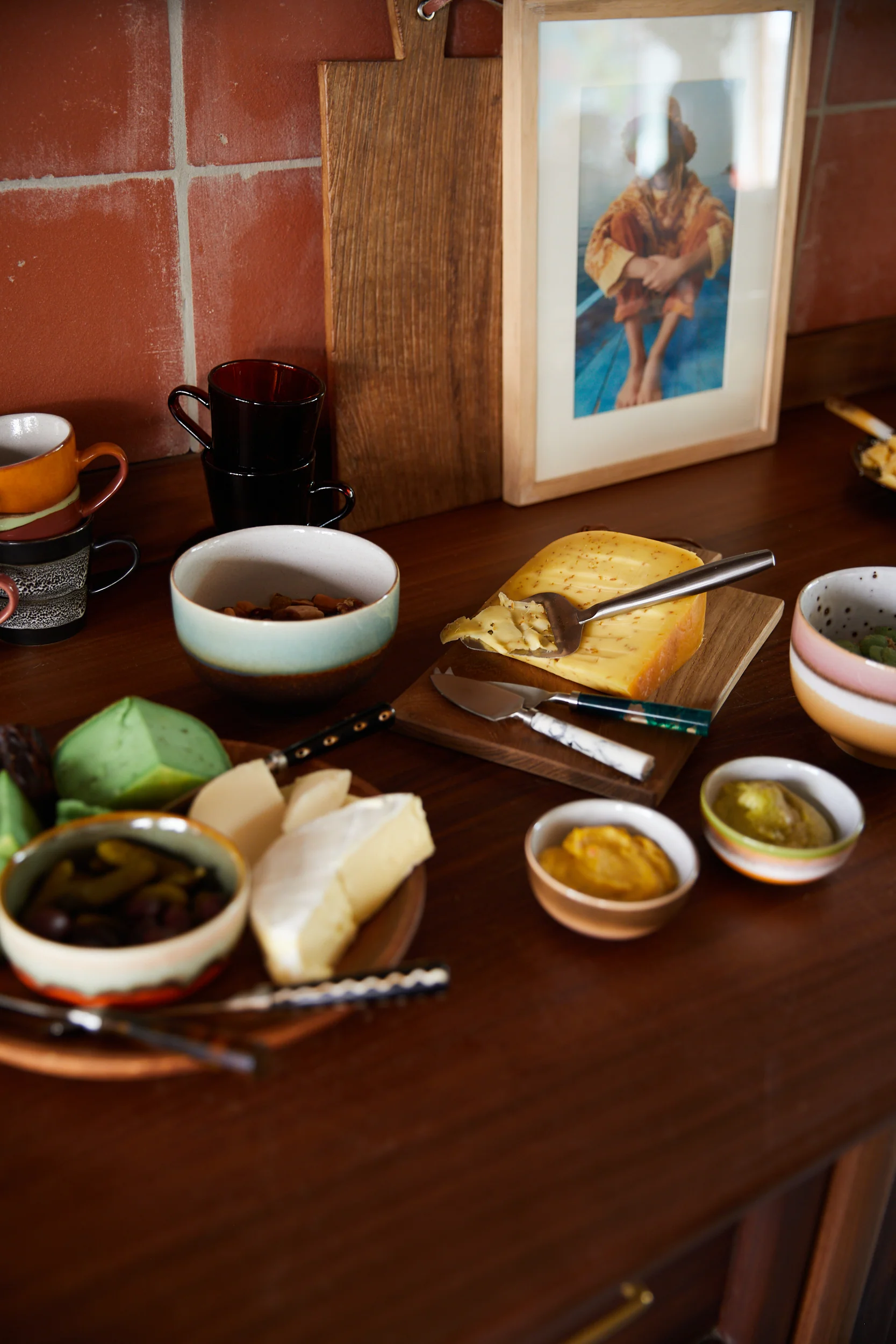 HKliving® 70s Ceramics - Noodle Bowls - Geyser - Set Of 4 - Image 5