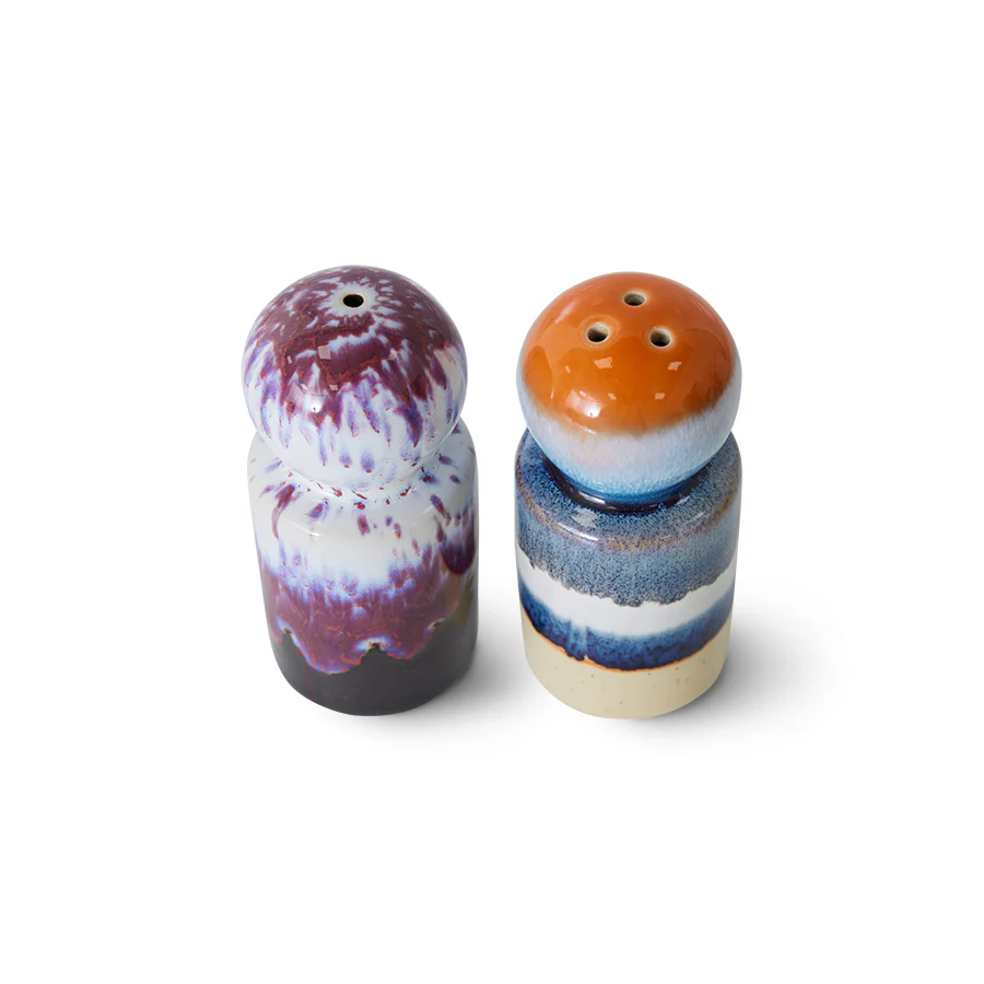 HKliving® 70s Ceramics - Pepper & Salt Jar - Stargaze - Image 2