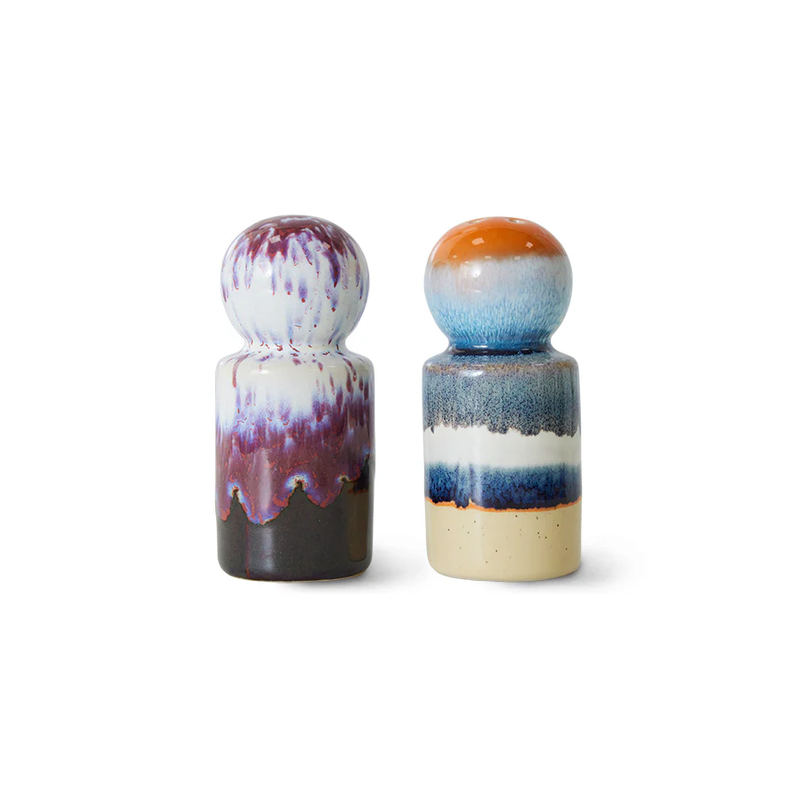 HKliving® 70s Ceramics - Pepper & Salt Jar - Stargaze - Image 3