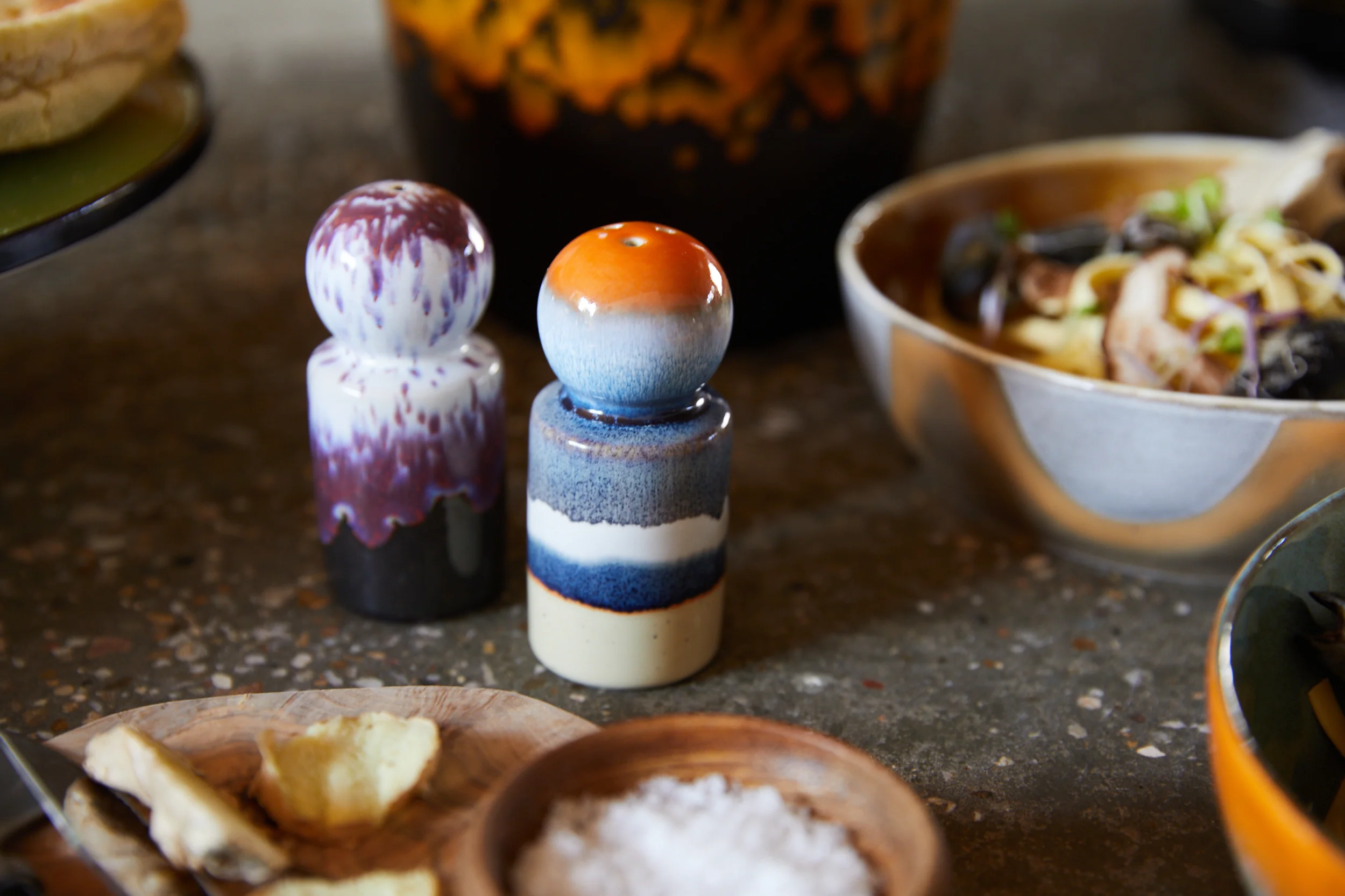 HKliving® 70s Ceramics - Pepper & Salt Jar - Stargaze - Image 4