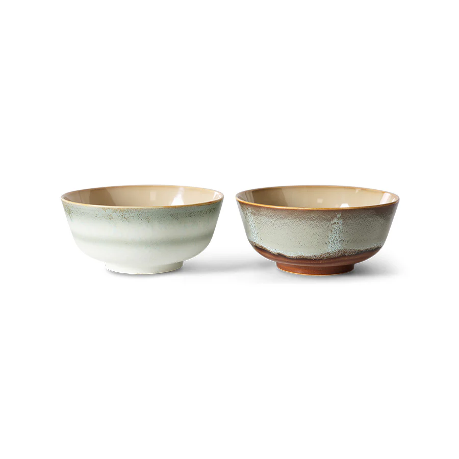 HKliving® 70s Ceramics - Ramen Bowls - Verge - Set Of 2 - Image 2