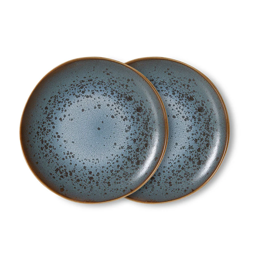 HKliving® 70s Ceramics - Side Plate - Mineral - Set Of 2