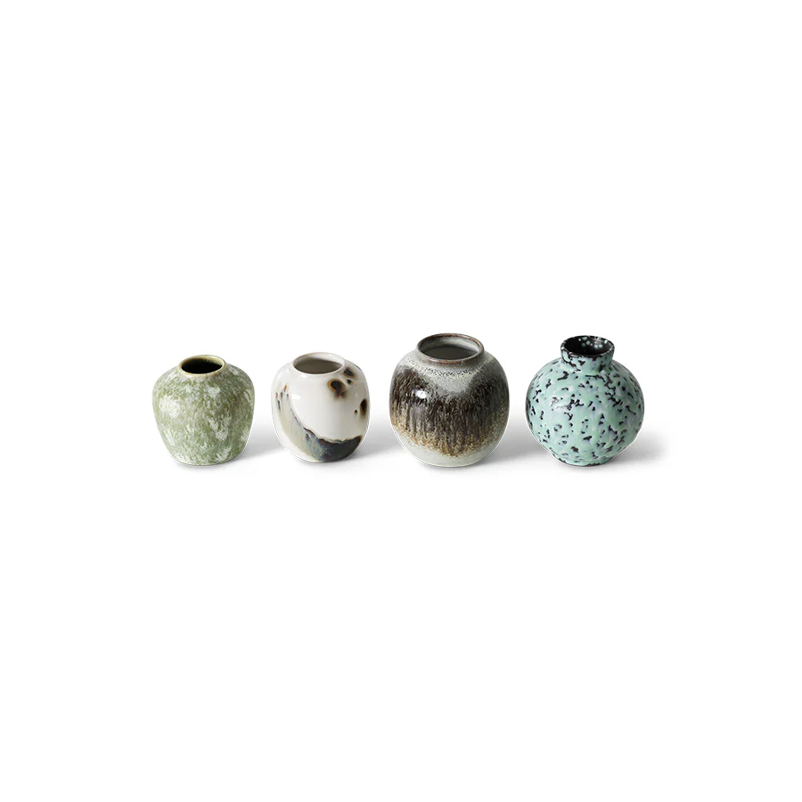 HKliving® 70s Ceramics - Small Vases - Canyon - Set Of 4 - Image 2