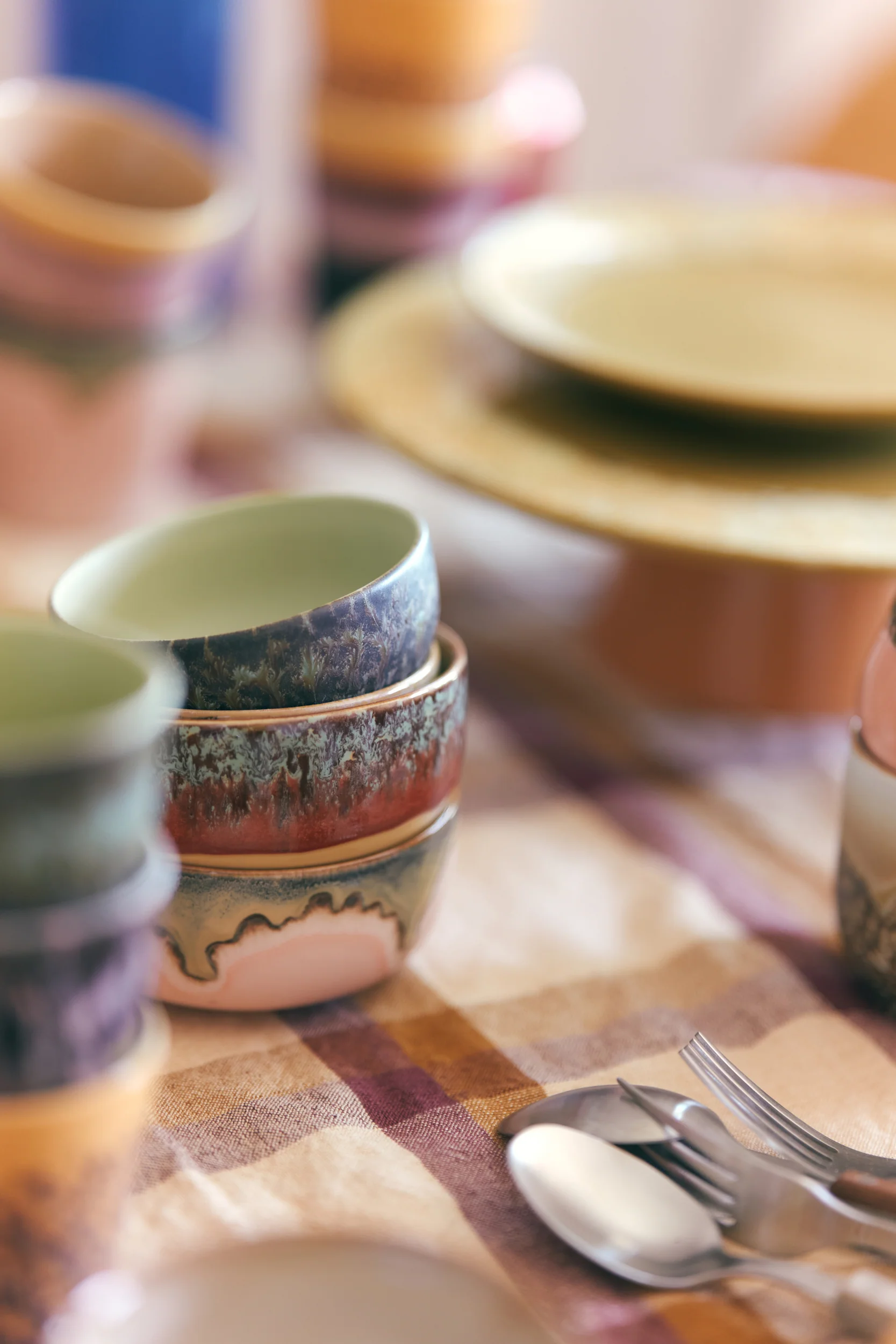 HKliving® 70s Ceramics - Tapa Bowls - Drift - Set Of 4 - Image 3