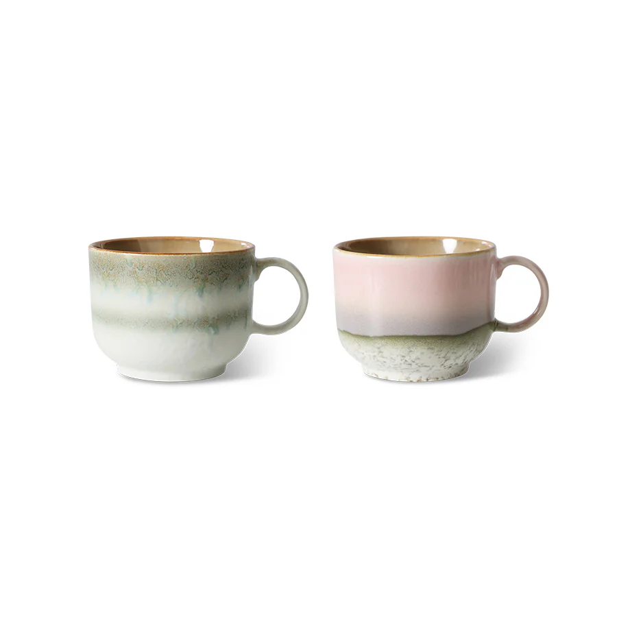 HKliving® 70s Ceramics - Tea Cups - Nova - Set Of 2 - Image 2