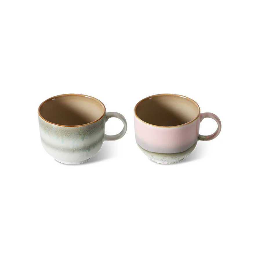 HKliving® 70s Ceramics - Tea Cups - Nova - Set Of 2 - Image 3