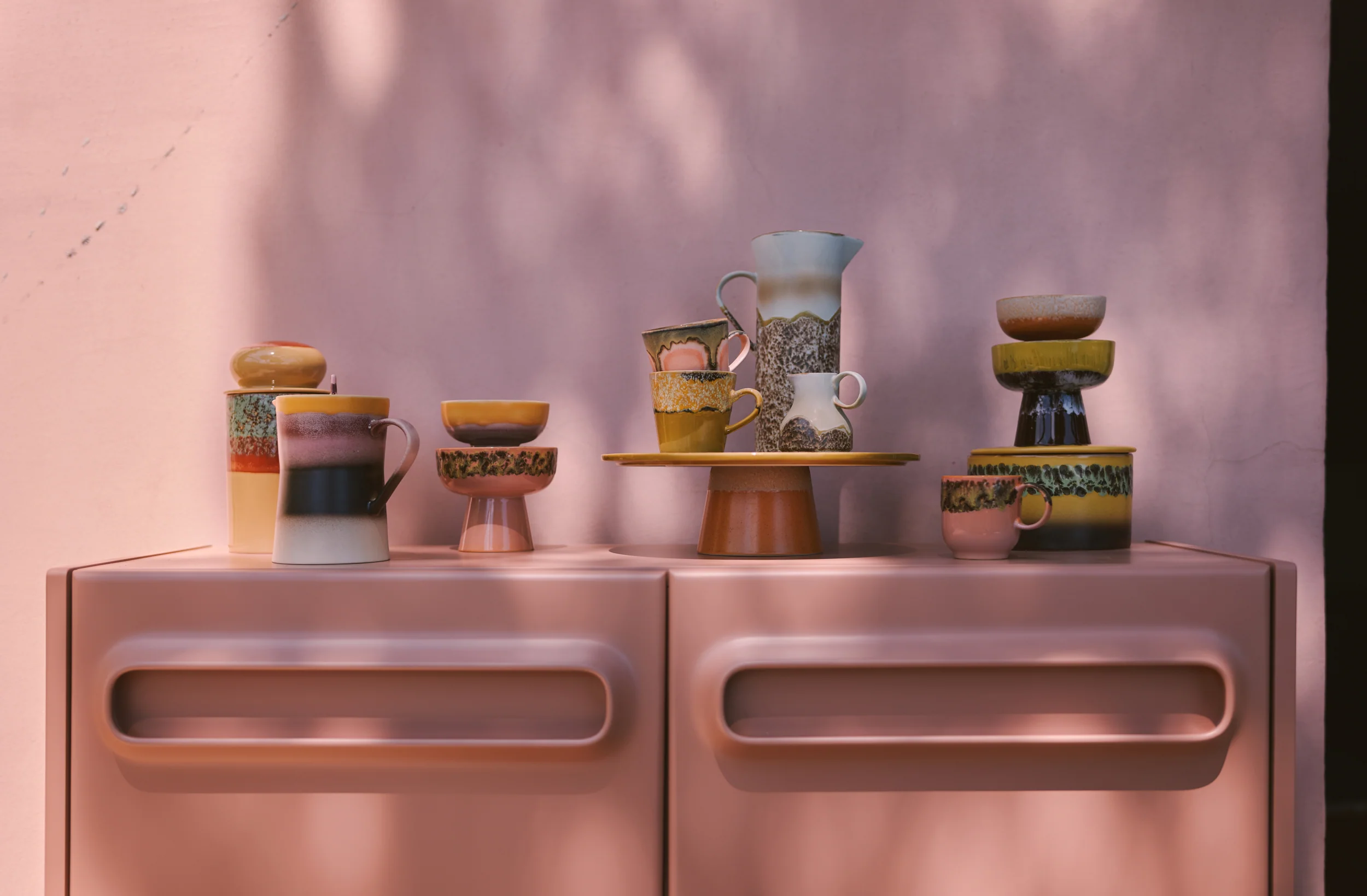 HKliving® 70s Ceramics - Tea Pot - Sunset - Image 4