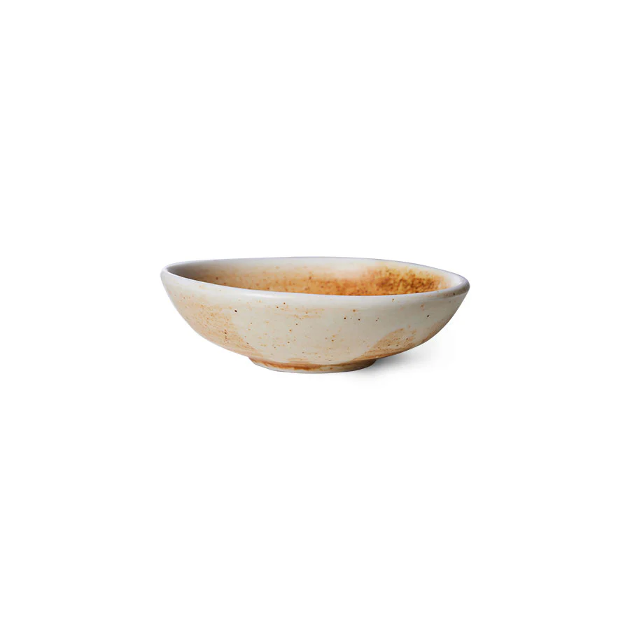 HKliving® Chef Ceramics - Small Plate - Rustic Cream/Brown