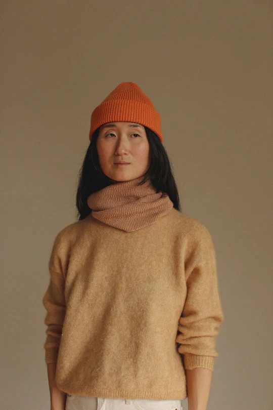 Beanie Hat - Merino Wool - Orange - Image 3