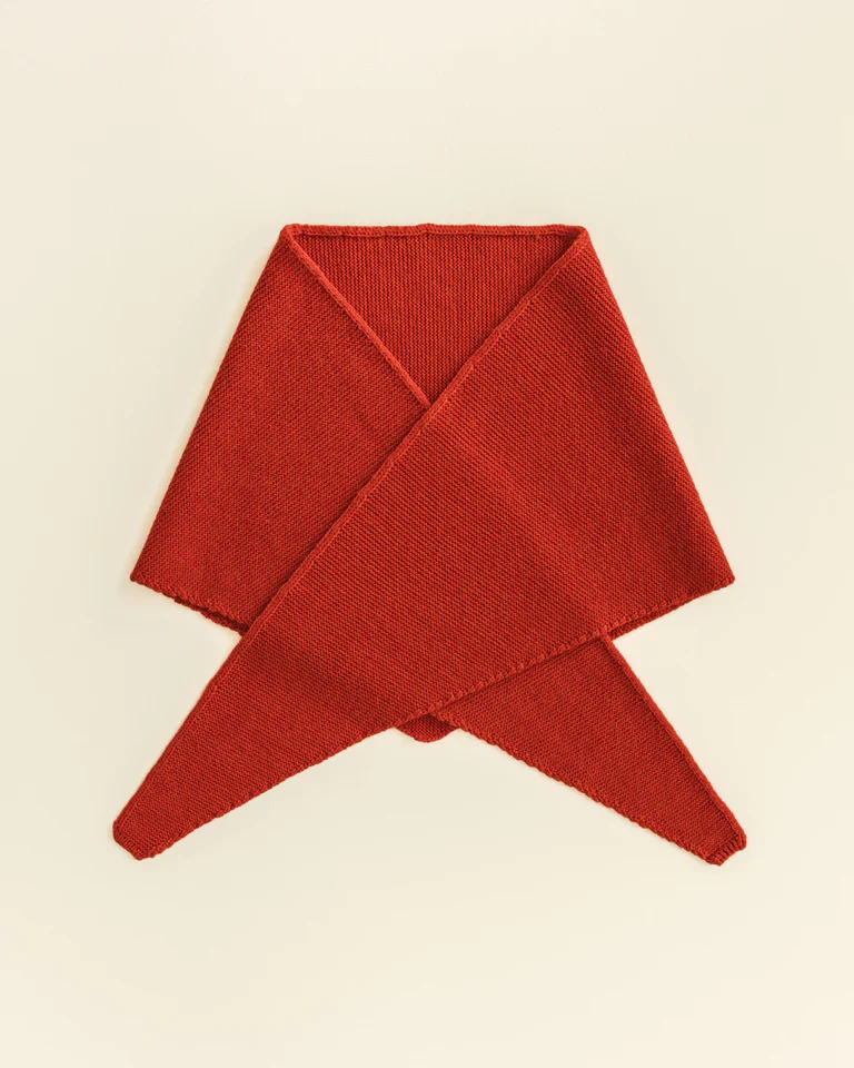 Triangle Scarf - Josephina - Merino Wool - Red - Image 2