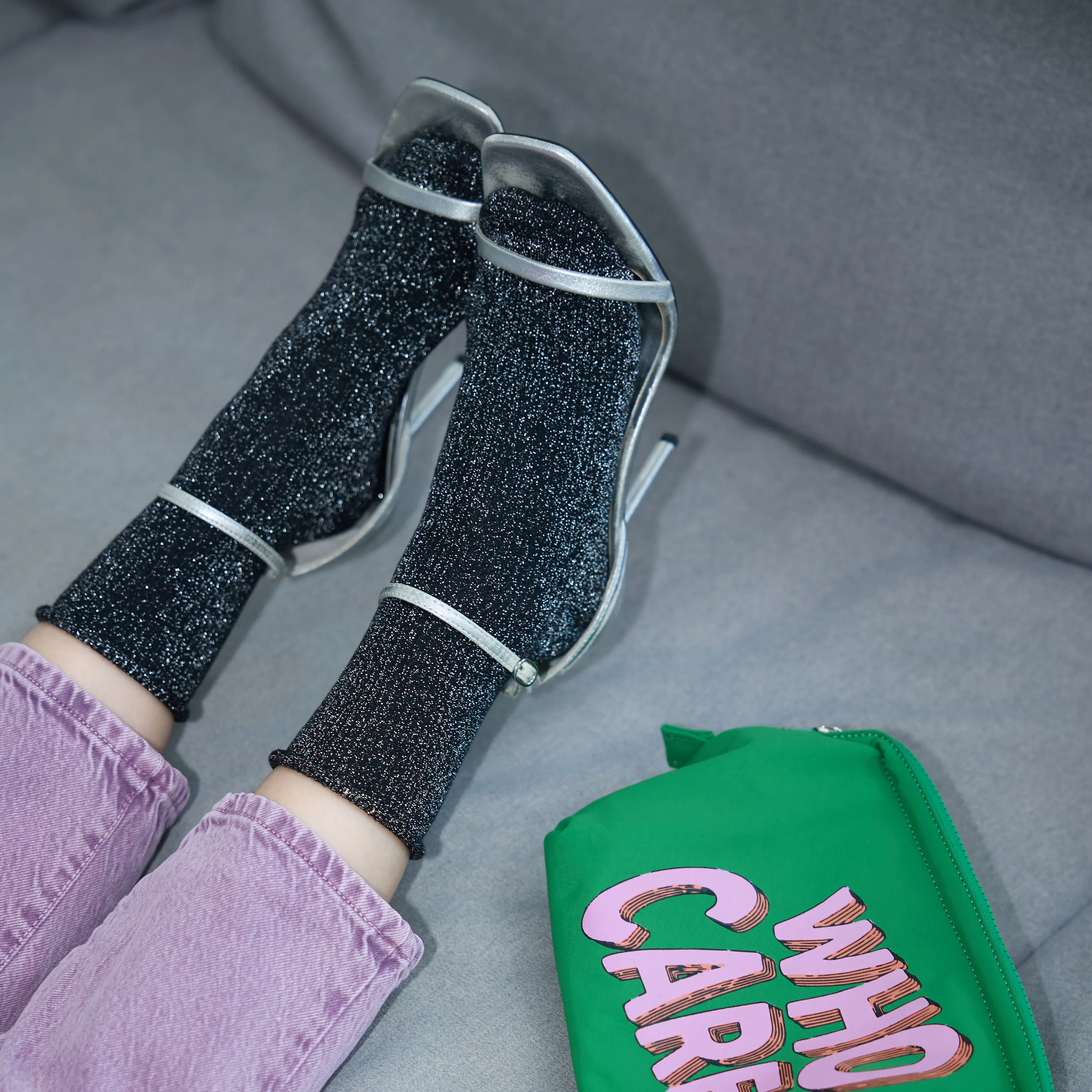 Socks - Glitter Lurex - Black - Image 4