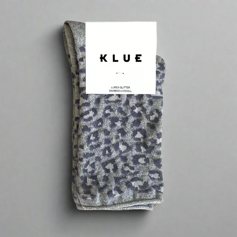 Socks - Glitter Lurex - Leopard Grey