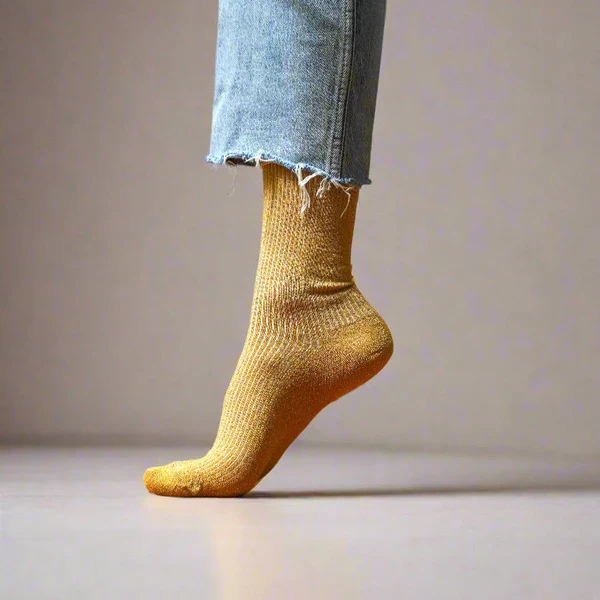 Socks - Glitter Lurex - Mustard - Image 2