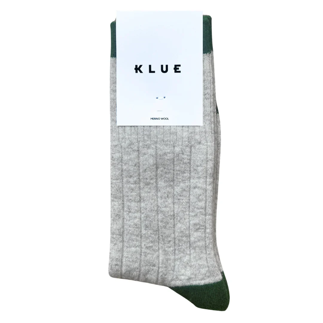 Socks - Merino Wool W/Band - Sand & Green