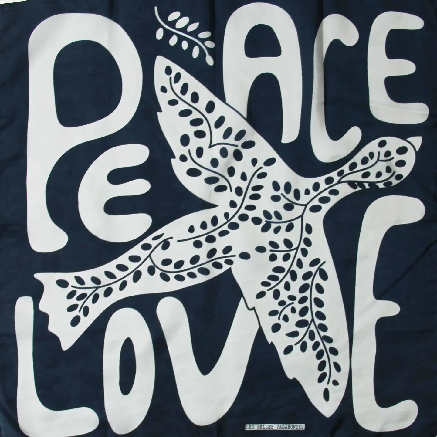 Mini Scarf - Silk - Peace & Love Marine Navy