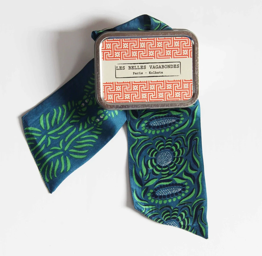 Headband - Silk - Camelia Vert Green