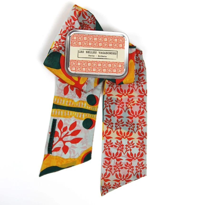Headband - Silk - Yellow Ivy