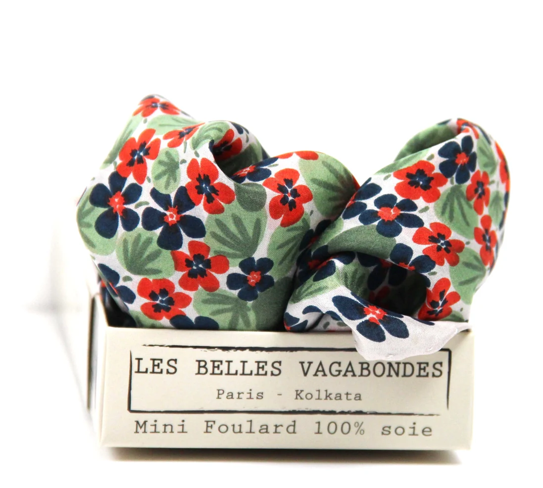 Mini Scarf - Silk - Capucine Marine - Image 3