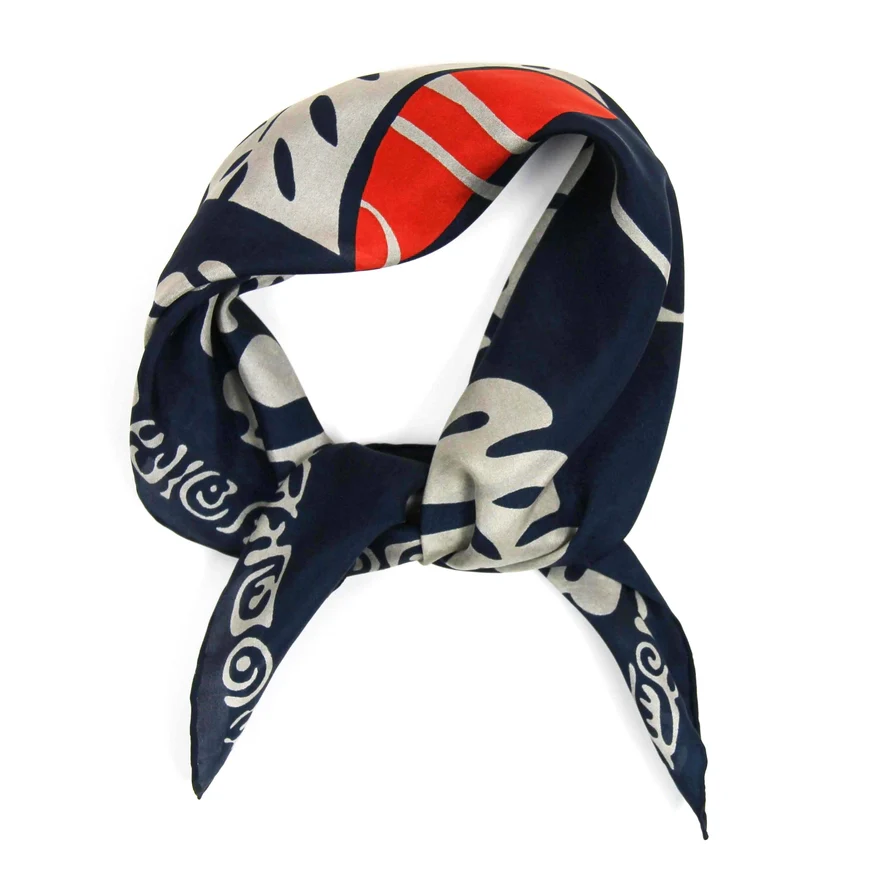Mini Scarf - Silk - Marine Arum - Image 2