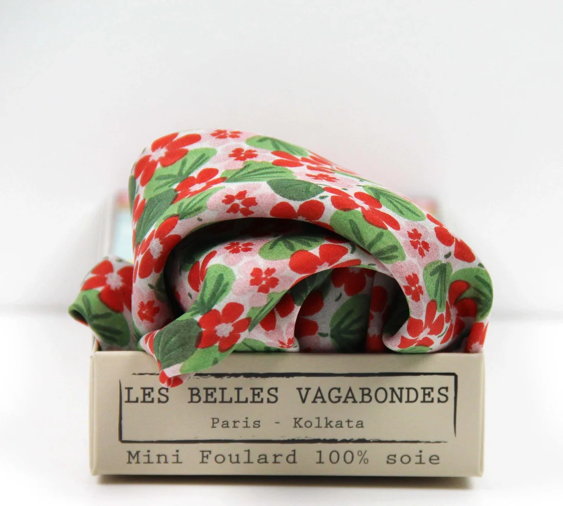 Mini Scarf - Silk - Orange Nasturtium - Image 3