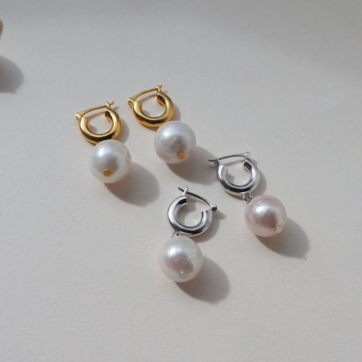Earrings - 'Eloise' Pearl Huggie