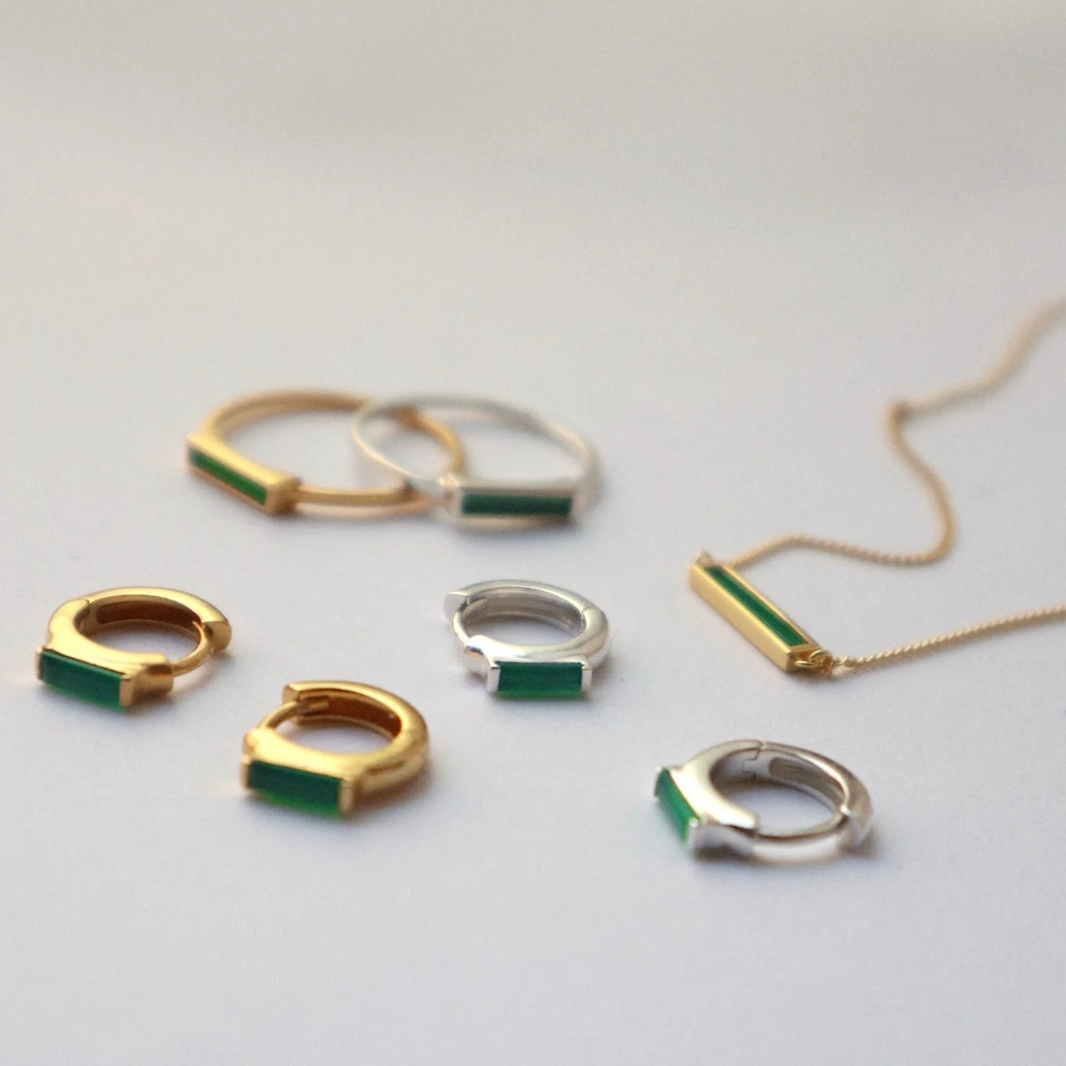 Earrings - Green Alchemy Huggies