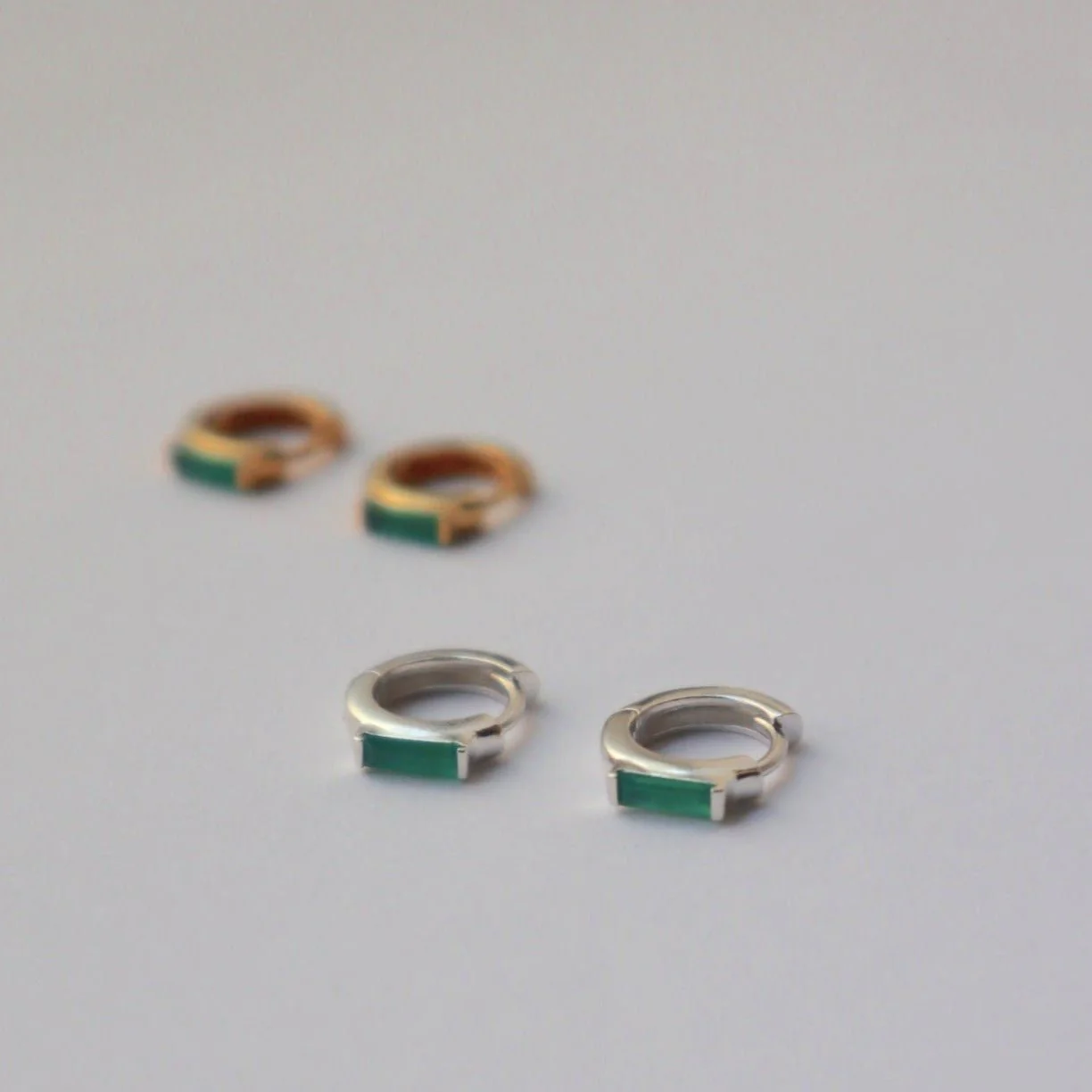 Earrings - Green Alchemy Huggies - Image 2