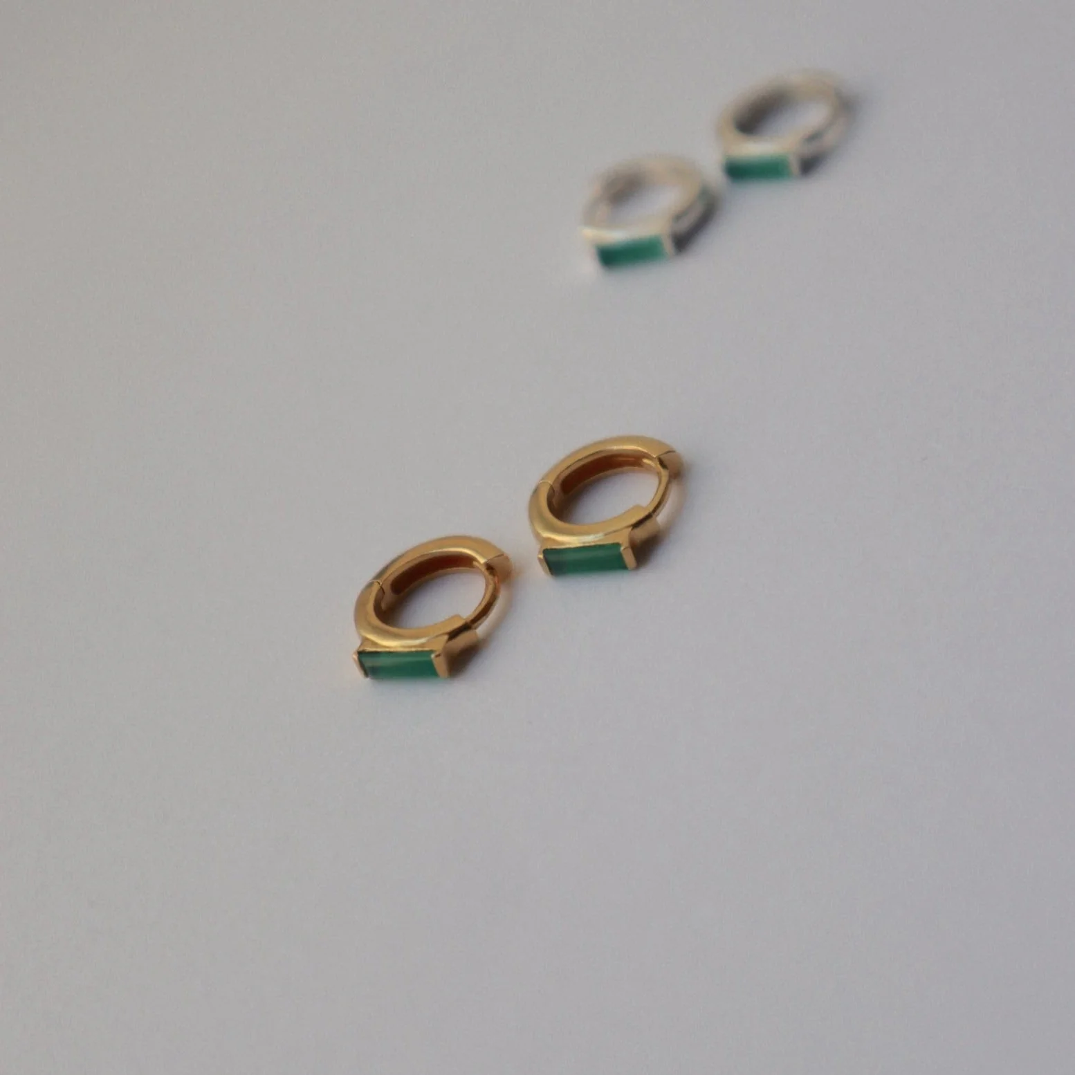 Earrings - Green Alchemy Huggies - Image 3