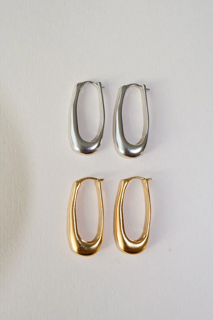 Earrings - 'Rekki' Mid Rectangle Hoop