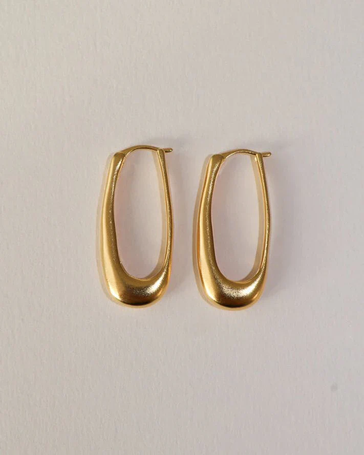 Earrings - 'Rekki' Mid Rectangle Hoop - Image 3