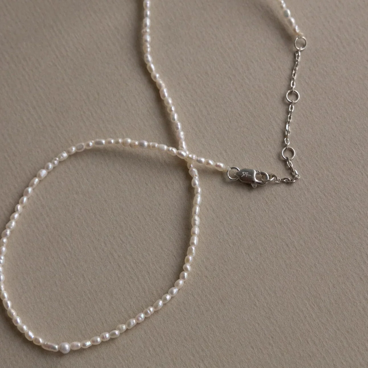 Necklace - 'Selene' Seeded Pearl - Sterling Silver