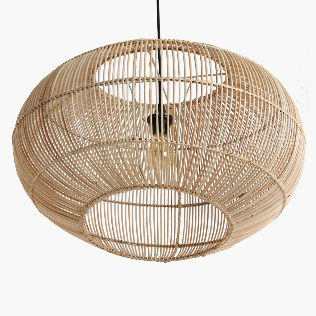 Luna Lamp Shade with Pendant - Orbit - Handmade Rattan - Natural - Image 4