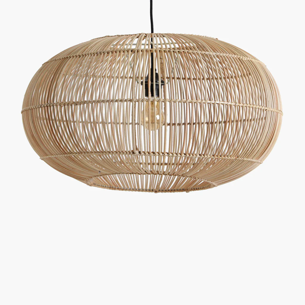Luna Lamp Shade with Pendant - Orbit - Handmade Rattan - Natural - Image 5
