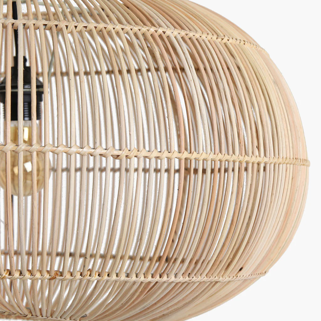 Luna Lamp Shade with Pendant - Orbit - Handmade Rattan - Natural - Image 6