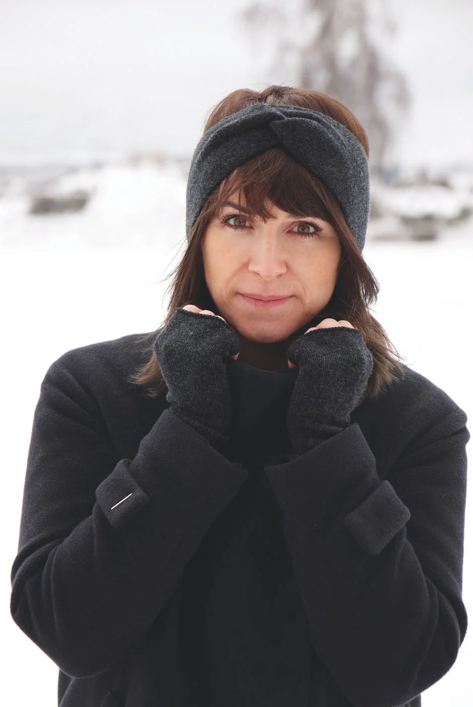 Headband - Cashmere - Paule - Heather Black - Image 3