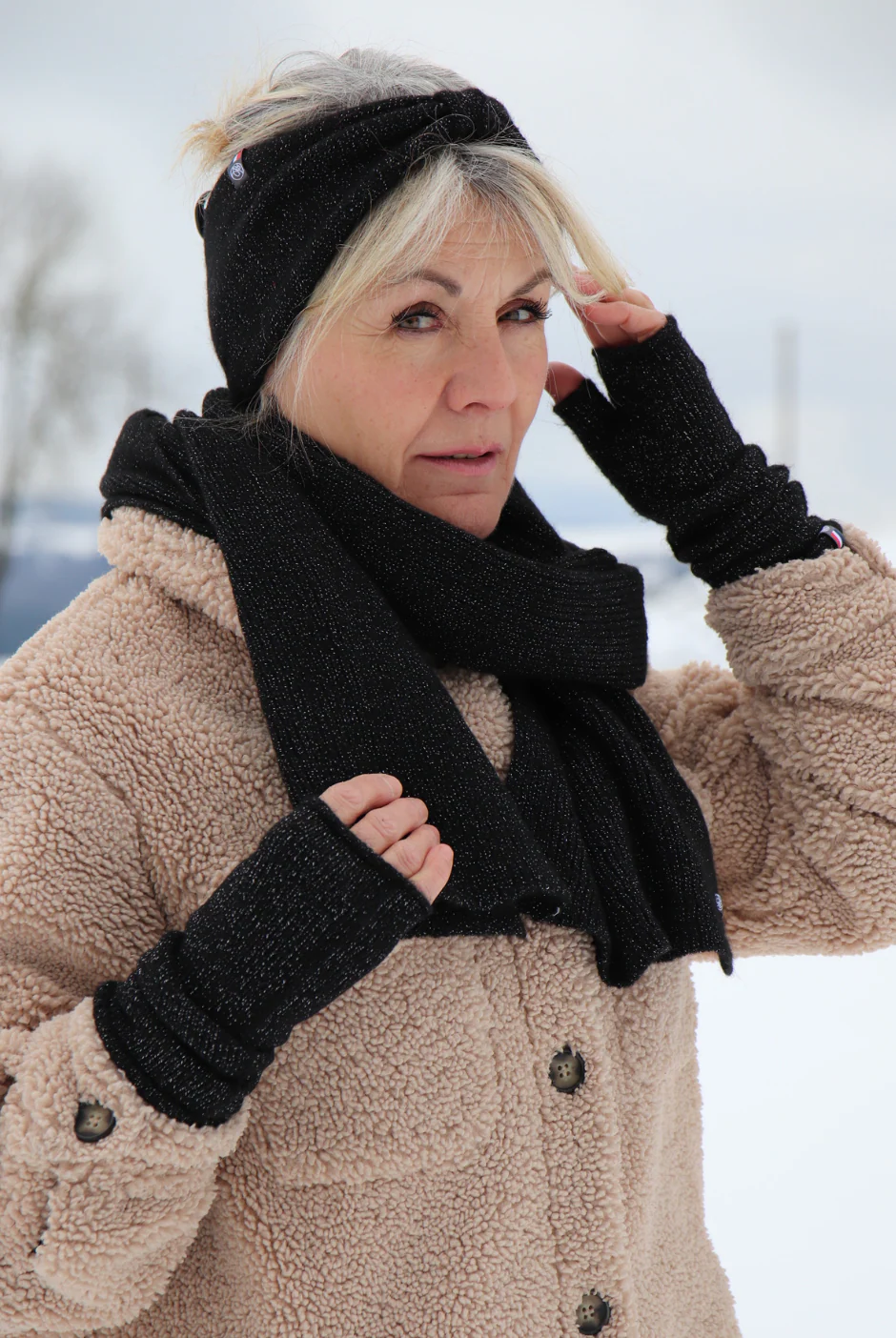Scarf - Natacha - Glittered Black - Image 3