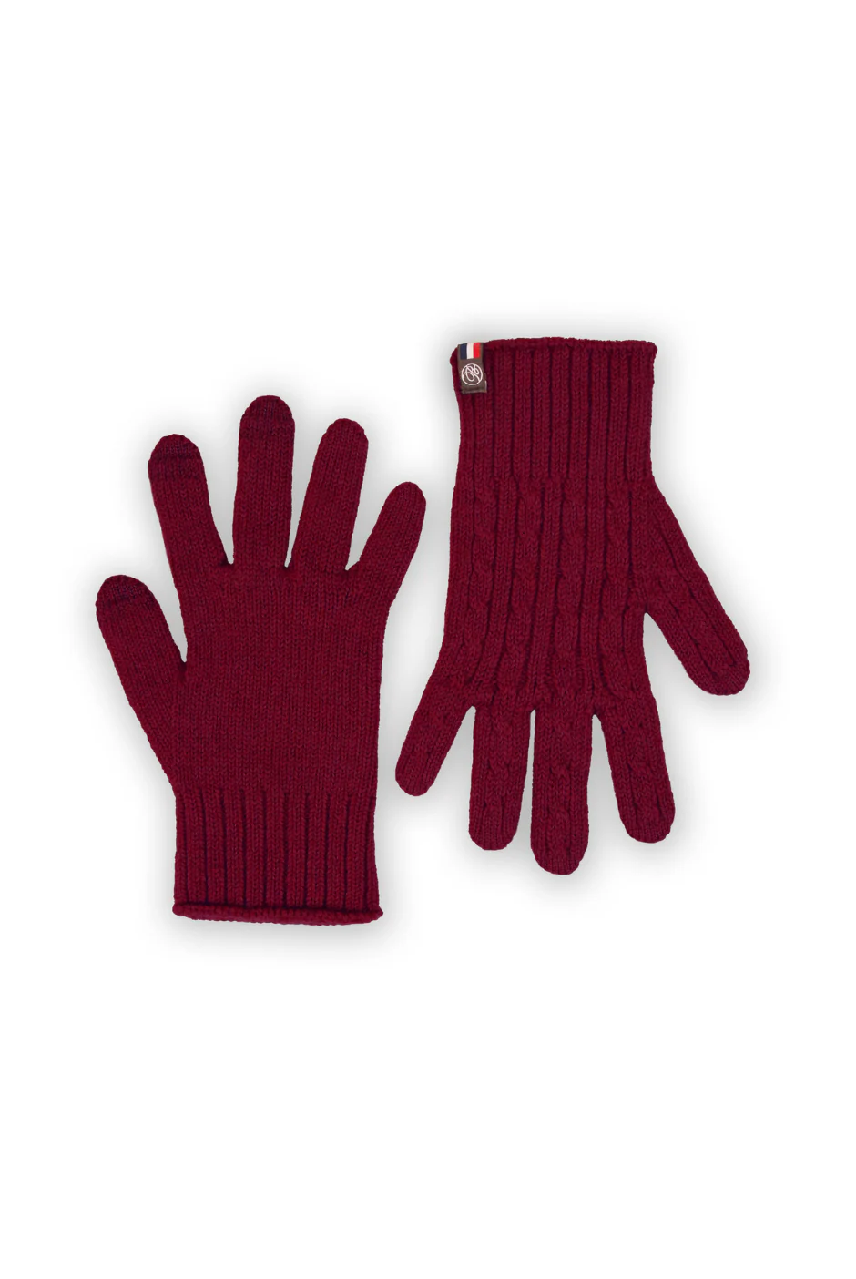 Touchscreen Gloves - Merino Wool - Daniel - Burgundy Carmin