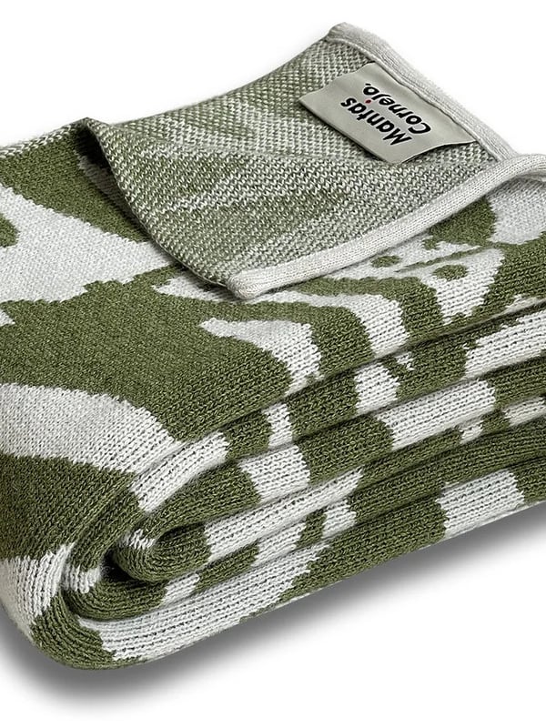 Merino Blanket - Bengal Tiger - Avocado - Image 3