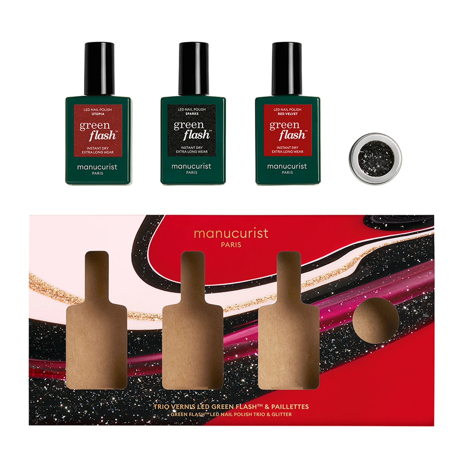 Green Flash Nail Polish - Holiday Collection - Set Of 3 - Image 2
