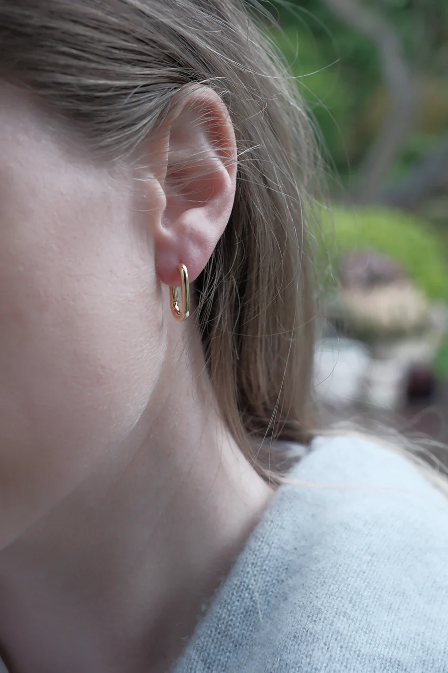 Earrings - Huggies - Chunky Oval - Image 3