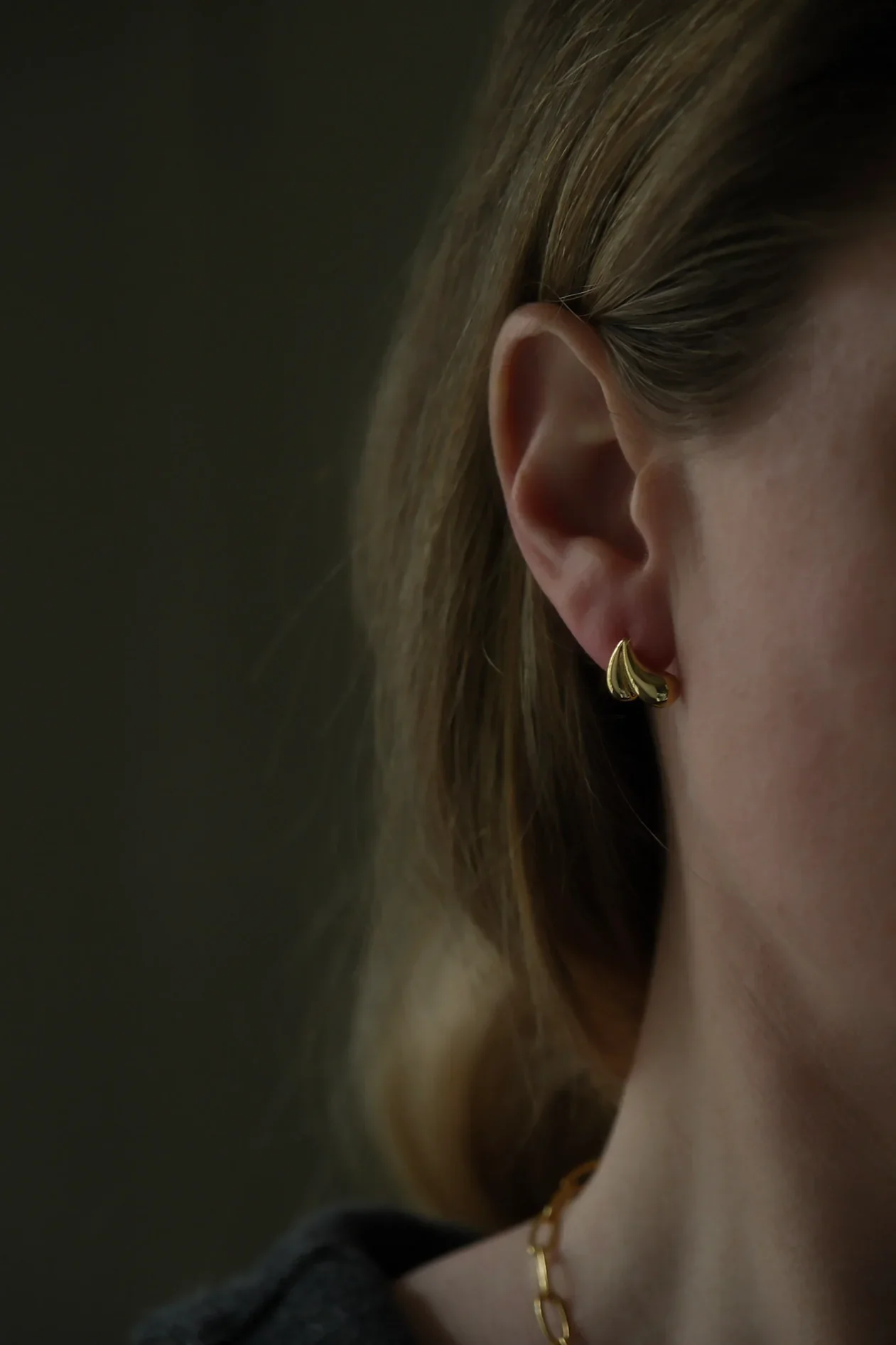 Earrings - Stud - Duo Drops - Gold - Image 2