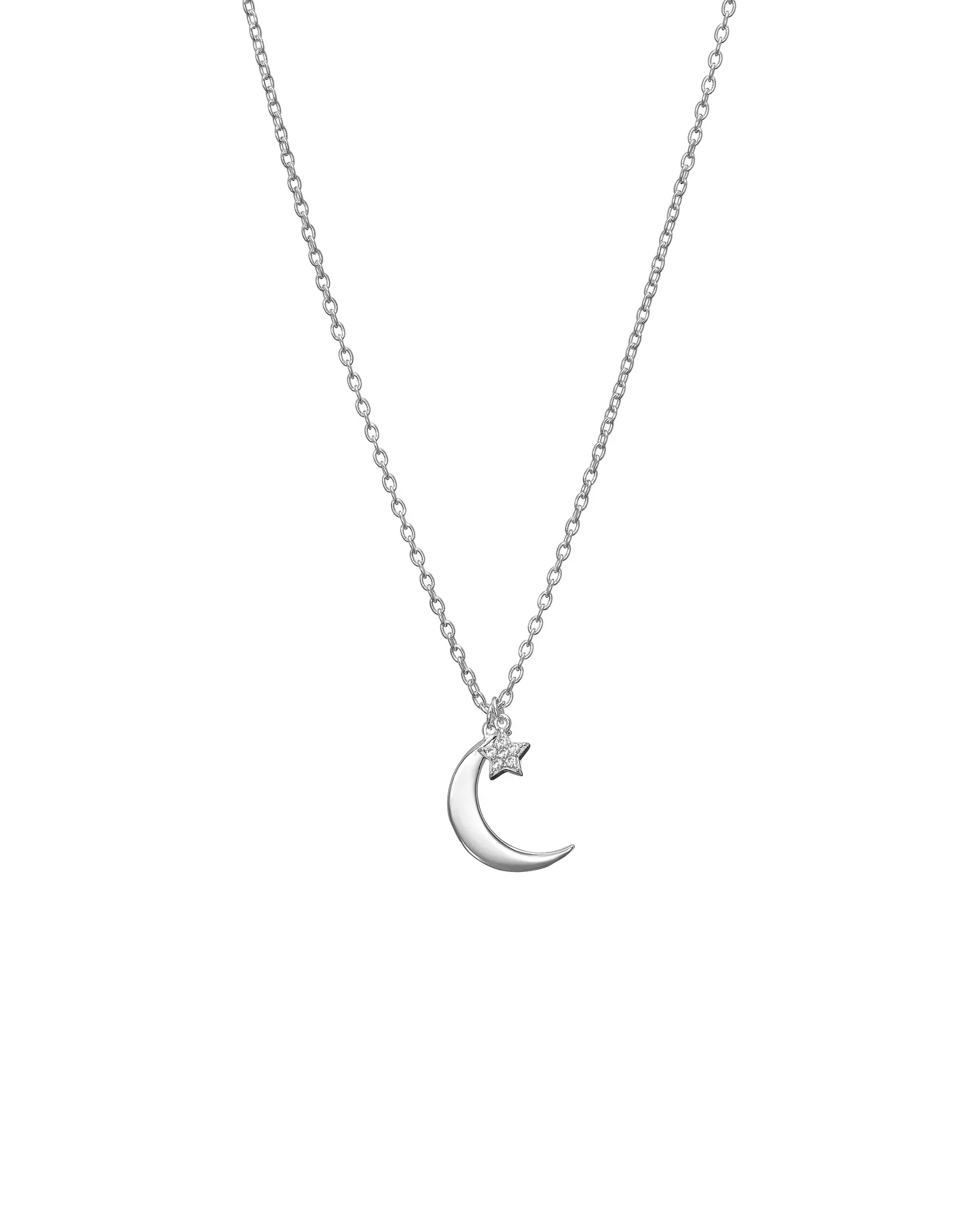 Necklace - Crescent Moon & Pavé Star - Image 2