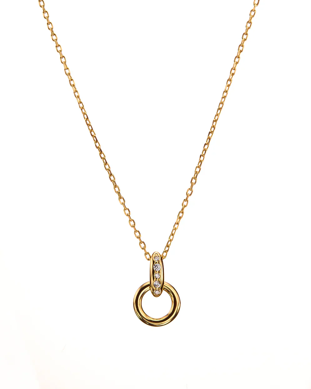 Necklace - Halo Zircon - Gold