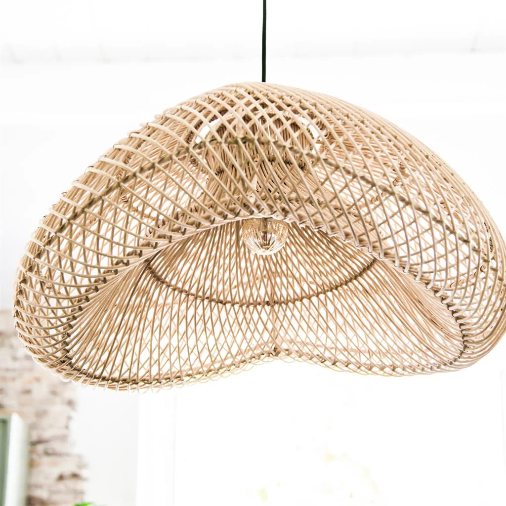 Maze Lamp Shade with Pendant - Handmade Rattan - Organic - Natural - Image 5