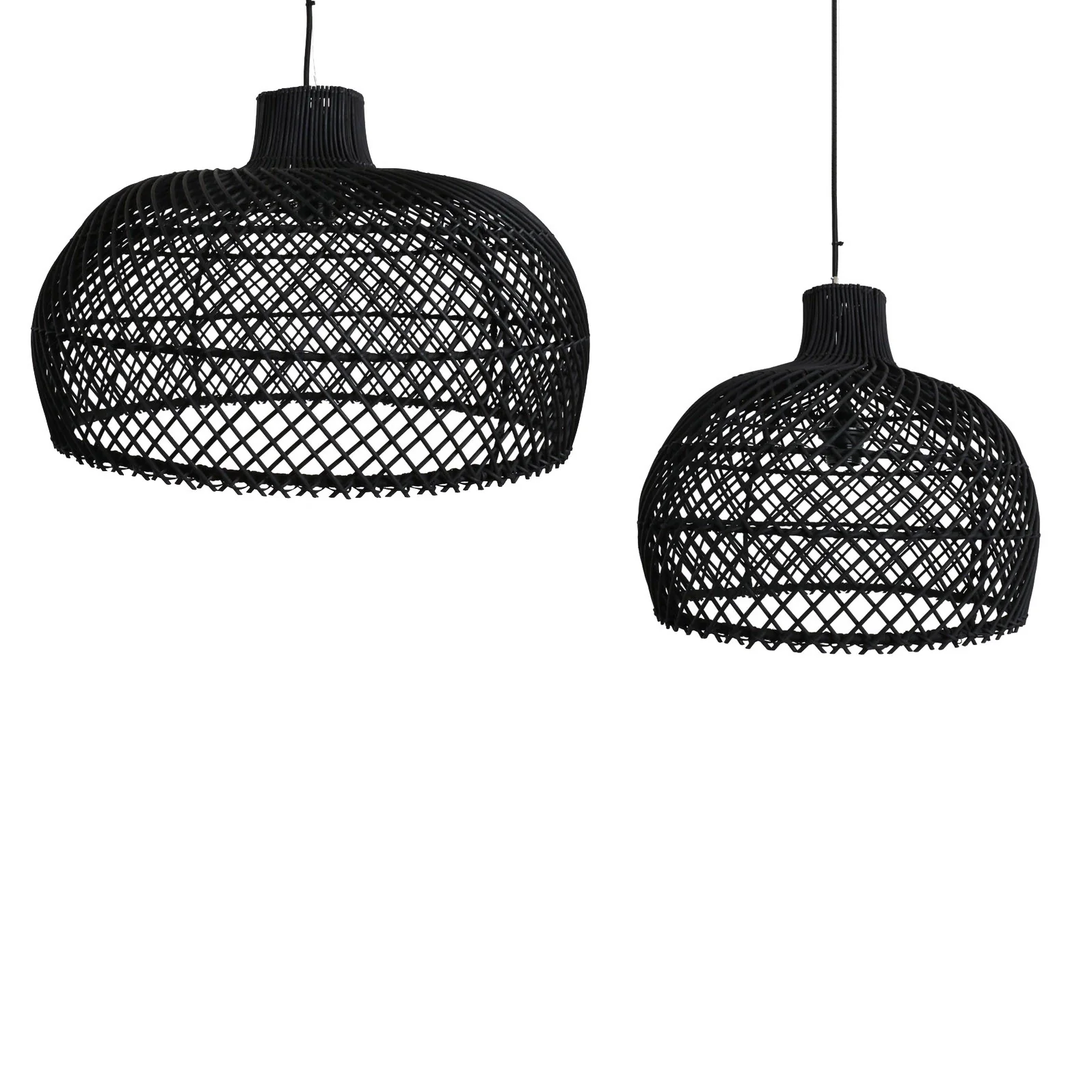 Maze Lamp Shade with Pendant - Rattan - Black - Image 4